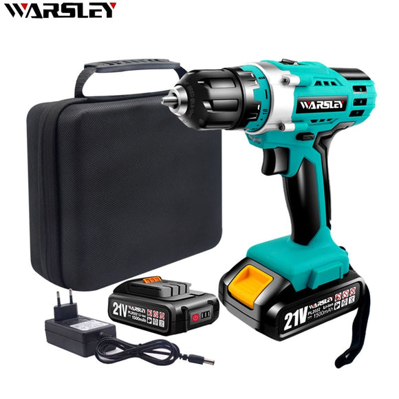 21V electric Screwdriver battery screwdriver cordless drill power tools professional electric torque screwdriver electric drill