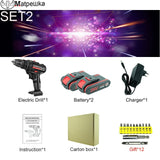 25VCordless Screwdriver Electric Screwdriver Cordless Drill  Power Tools Handheld Drill Lithium Battery Charging Drill + Battery