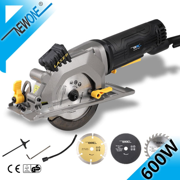 NEWONE Electric Mini Circular Saw With Laser For Cut Wood,PVC tube,15pcs Discs, 230V Multifunctional Electric Saw DIY Power Tool